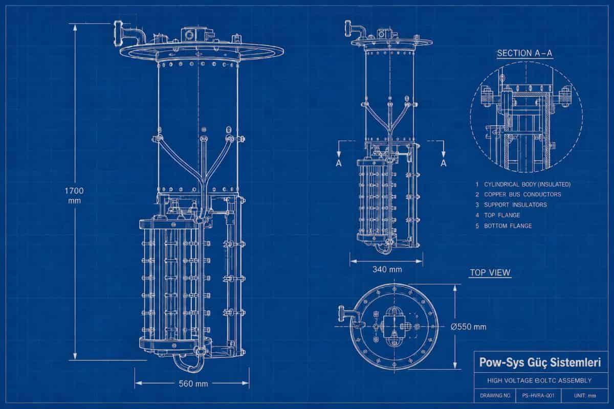 Schematic technical visual describing dynamic resistance measurement, vibro-acoustic assessment and motor-drive check on an OLTC