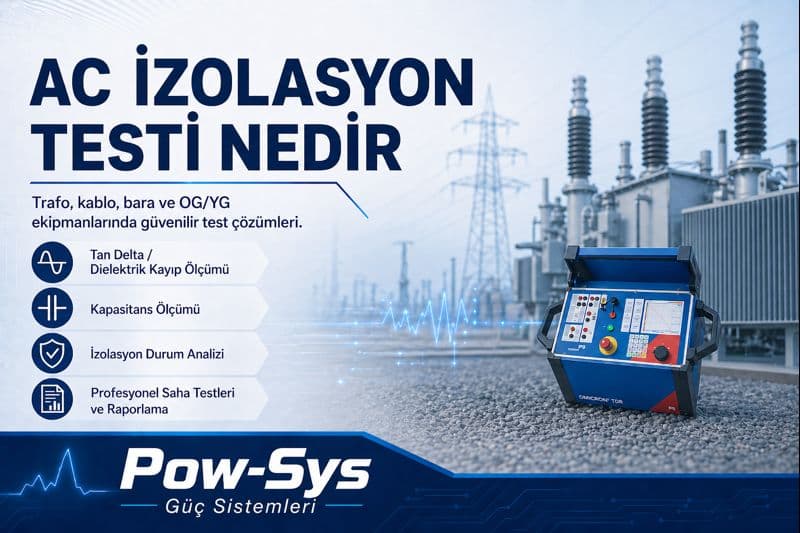 AC esaslı tan delta ve kapasitans ölçümünün yalıtım değerlendirme mantığını gösteren teknik görsel