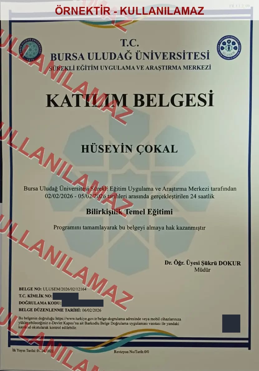 Watermarked, privacy-masked sample copy of the expert witness basic training participation certificate