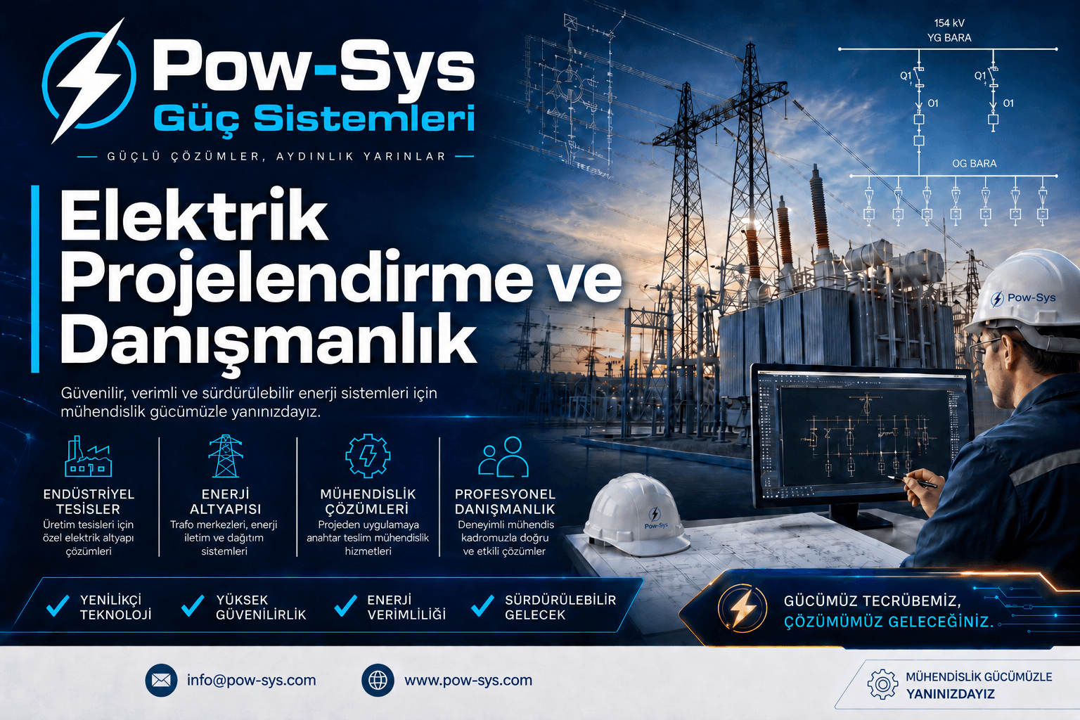 Elektrik tesisleri projelendirme ve danışmanlık kapsamında AG/OG/YG proje çalışması