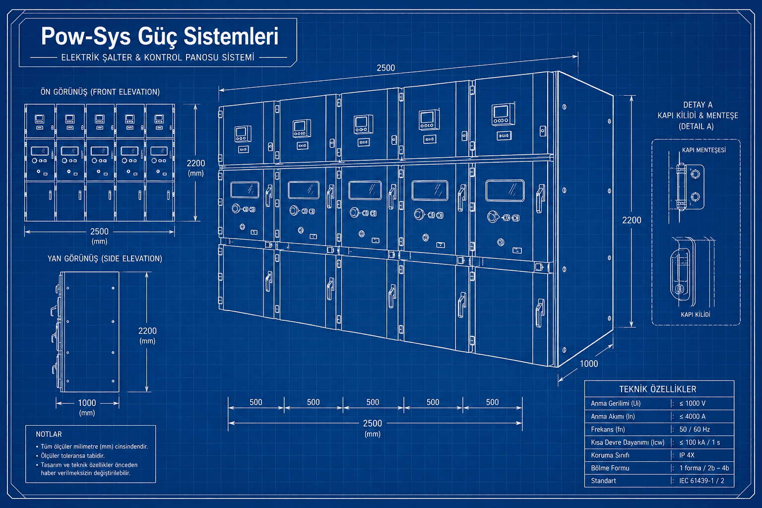 Metal clad hücrelerde yapılan görsel kontrol, çekmeceli kesici, shutter ve kompartıman denetimini gösteren teknik bakım görseli