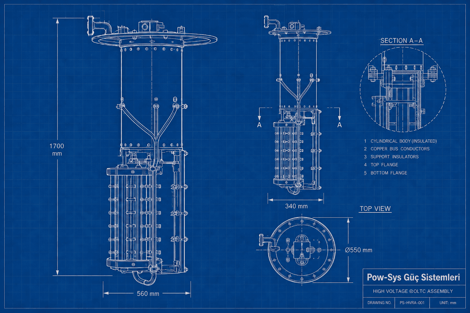 OLTC’nin trafoda yük altında kademe değiştirerek gerilim oranını ayarlama mantığını gösteren teknik görsel