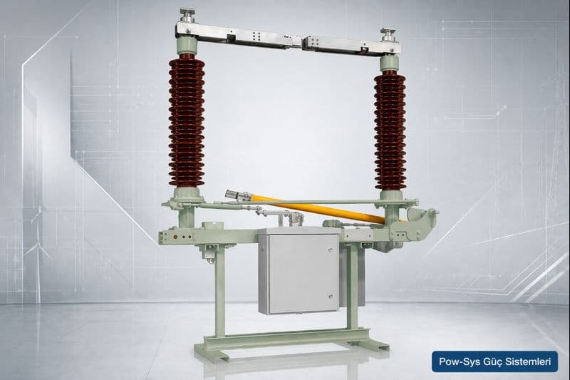 Toprak ayırıcısının enerjisiz bırakılmış devreyi toprağa bağlama mantığını gösteren teknik görsel