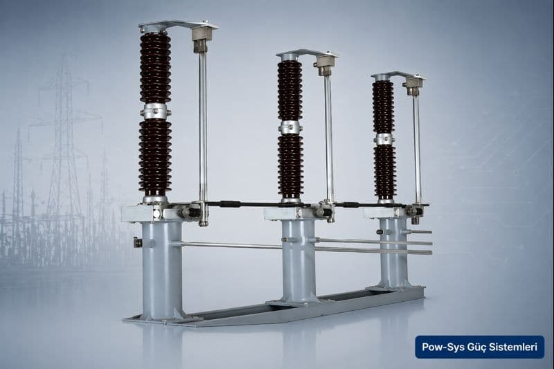 Toprak bıçağında interlock, yardımcı kontak, konum göstergesi ve süreklilik kontrolünü anlatan şematik teknik görsel