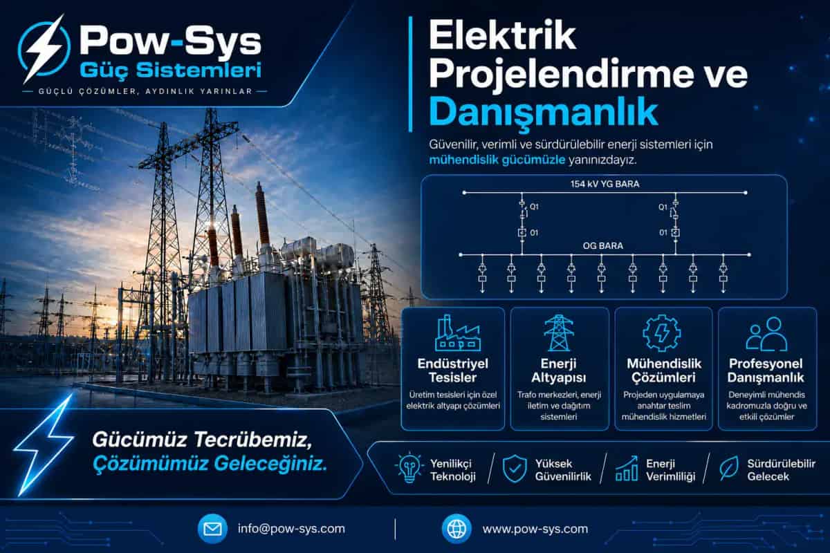 AG/OG/YG elektrik tesislerinde trafo merkezi, OG hücre ve tek hat şeması projelendirme süreci