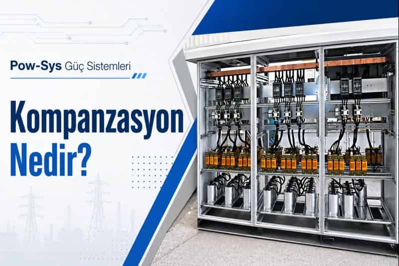 Technical maintenance visual showing capacitor, contactor, fuse, reactor and relay checks in a power factor correction panel