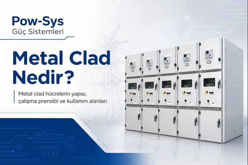 Metal clad sistemlerde çekmeceli kesici, shutter, interlock ve termal incelemeyi anlatan şematik teknik görsel